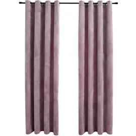 vidaXL Verdunkelungsvorhang Ösen 140 x 225 cm samt antik/rosa 2 St.