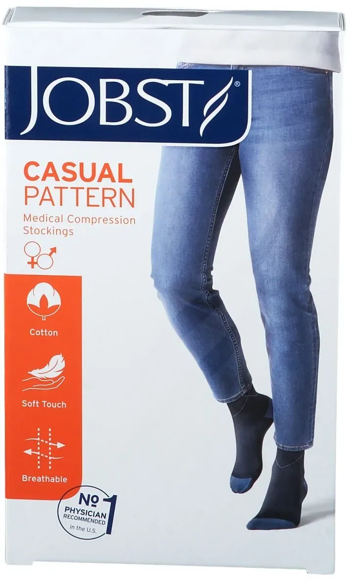 Jobst® Casual Pattern Kniekousen 15-20 AD Medium Grijs 1 St Kousen