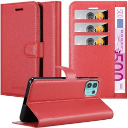 Cadorabo Book Stand Hülle für Motorola EDGE 20 LITE / FUSION (Motorola Edge 20 Lite, Motorola Edge 20 Fusion), Smartphone Hülle, Rot
