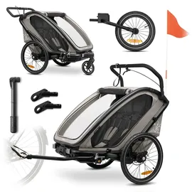hauck Bike N Walk Duo Fahrradanhänger grau