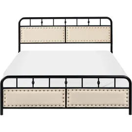 Beliani Breuillet 140 x 200 cm Schwarz/Beige