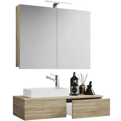 VCM Morgenthaler 3-tlg. Badmöbel-Set »Gudas« Spiegelschrank braun