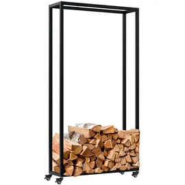 CLP Kaminholzregal Hilta Metall 80 x 25 x 150 cm schwarz