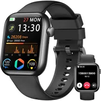 Smartwatch Damen Herren, 1.83" HD Fitness Tracker mit Schrittzähler/Blutdruckmessung/Pulsuhren/Telefonfunktion, Schlaftracker, 120+ Sportmodi, IP6...