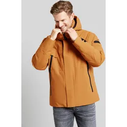 Blouson BUGATTI, Herren, Gr. 50, braun (messing), 100% Polyester, unifarben, casual, regular fit, Langarm gerader Abschluss, Jacken, wind- & wasserabweisend