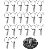 BOBOZHONG Kaninchenkäfig Türhaken,20 Stück multifunktionale Federknüpfhaken für Käfige,Metall Kaninchenkäfige Tür Finger Feder,für Vögeln,Hunden,Katzen,Papageien,Kleintieren