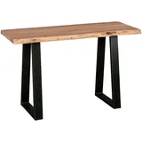 FineBuy Konsolentisch GAYA 120 x 45cm Schreibtisch Baumkante Tisch Massiv Holz