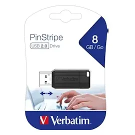 Verbatim Store 'n' Go PinStripe 8 GB schwarz USB 2.0 49062