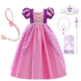 Lito Angels Prinzessin Rapunzel Kostüm Kleid mit Zubehör für Kinder Mädchen Verkleidung Outfit Größe 11-12 Jahre 152, Violett Rosa