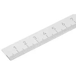 MAßSTAB SELBSTKLEBEND, HORIZONTAL, L=1000 1000X15X1, T=1 MM, EDELSTAHL BLANK, NULLPUNKT LINKS, SKALIERUNG UNTEN