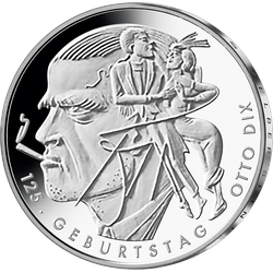 20-Euro-Silber-Gedenkmünze "125. Geburtstag Otto Dix" - Stempelglanz