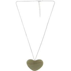 Lange Kette "Amor", Damen, Gr. one size, PTFE-Kunststoff, silber (silbern), COLLEZIONE ALESSANDRO, Basic, Halsketten, lange Kette mit Herzanhänger