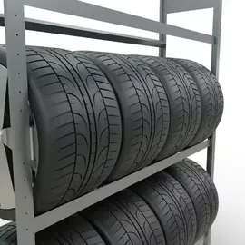 Schulte Reifenregal Stahl 200 x 150 x 40 cm silber 3 Ebenen