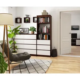 Akord Büroschrank 60x180x35 cm Grau/Weiß