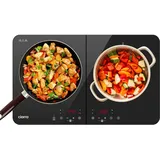 Induktionskochfeld 2 Platten,CIARRA ASTIH2 Induktionskochplatte Doppelt Touch 9 Leistungsstufen 10 Temperaturstufen 3-Stunden Timer Mobil Camping Induktion Kochfeld 3500W