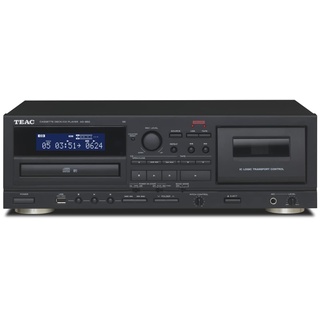 Teac AD-850-SE CD-Player & Kassettenspieler mit USB-Aufnahme & Wiedergabe (Mikrofoneingang, Echoeffekt, Karaoke-fähig, Digital-Analog-Umwandlung) Schwarz
