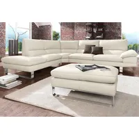 Ecksofa CALIA ITALIA "Dave, italienisches Designsofa mit erstklassigem Sitzkomfort, L-Form", weiß (altweiß), B:297cm H:87cm T:97cm, NaturLeder Sorrento;Leder Bull, Sofas, Ecksofa, mit tollen Lederbezügen