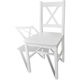 vidaXL Esszimmerstühle 6 Stk. Weiß Kiefernholz