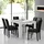 [en.casa] Esstisch weiß matt mit 6 Stühlen schwarz Kunstleder gepolstert 140x90 Essgruppe Esszimmer