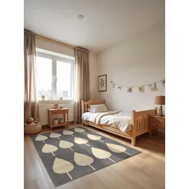 HANSE HOME "Lovely Leaves, blau creme), B:120cm H:8mm L:170cm, Polypropylen, Teppiche, Kinderteppich, Spielteppich, fest, Kinderzimmer, Kurzflor, Spielunterlage