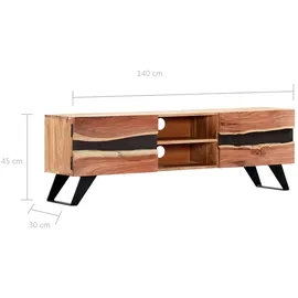 vidaXL TV-Schrank 140 x 30 x 45 cm Massivholz Akazie