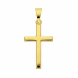 Adelia ́s Kettenanhänger Kreuzanhänger 585 Gold (14K), Goldanhänger Kreuz goldfarben