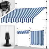 tillvex Klemmmarkise 150 cm blau/weiß
