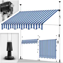 tillvex Klemmmarkise 150 cm blau/weiß