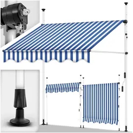 tillvex Klemmmarkise 150 cm blau/weiß