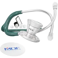 MDF Klassisches Kardiologie-Zweikopf-Stethoskop - mit Brustst ̧ck und Kopfteil aus rostfreiem Stahl -Gratis-Parts-for-Life - Smaragdgr ̧n (MDF797-21)