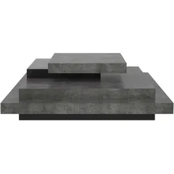 Couchtisch TEMAHOME "Slate, moderner einzigartiger Sofatisch, Wohnzimmertisch", grau (betonfarbig, schwarz), B:110cm H:30cm T:110cm, Tische, im modernem tollen Holzdesign, Breite 110 cm