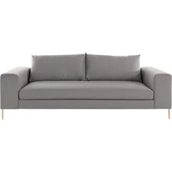 3-Sitzer OTTO PRODUCTS "Finnja", grau (hellgrau), B:247cm H:83cm T:103cm, Struktur fein: aus recycleten PET-Flaschen (100% PES), Sofas, 3-Sitzer-Sofa, mit Recycling-Bezug
