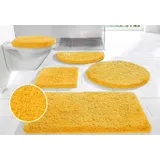 MY HOME Badematte »Sanremo«, Höhe 30 mm, rutschhemmend beschichtet, fußbodenheizungsgeeignet, besonders weich durch Microfaser, Badematten auch als 3 teiliges Set erhältlich gelb