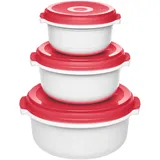 Emsa Micro Family rund Aufbewahrungsbehälter-Set rot (518999)