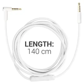 kwmobile Kopfhörerkabel für Beats Studio 3 / Solo 3 / Solo2 / Studio 2 / Studio 1 / Mixr - Ersatz Kabel 140 cm Mikrofon Lautstärkeregler - 3.5mm - Weiß