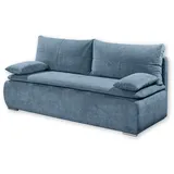 Stella Trading Black Red White JANA Schlafsofa mit Bettkasten, Stoffbezug Denim - Klappbares Sofa mit Schlaffunktion & Komforthöhe - 208 x 102 x 95 cm (B/H/T)