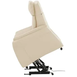 Hukla Relaxsessel Pascal Leder 83 x 105 x 90 cm Creme drehbar