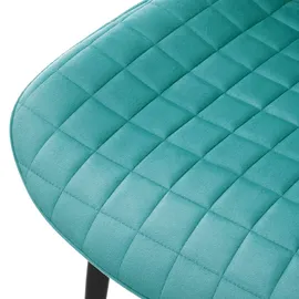 ML-Design Esszimmerstühle 4er Set Petrol Sitzfläche aus Samt mit Rückenlehne