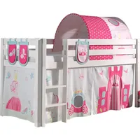 58 aufm Kessel Kinderbett Karolina 210x114x106 Massivholz Weiß Textilset