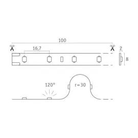 Paulmann 76009 Pro Strip Silver P25 5m 20W 60lm/m 60LEDs/m LED Streifen