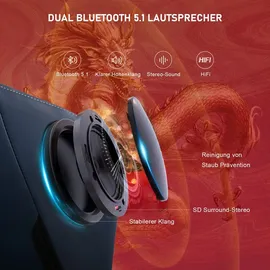 GTPLAYER Dragon Series Kunstleder Blau