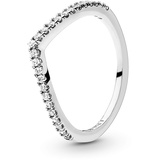 PANDORA Funkelnder Wishbone Ring aus Sterling-Silber mit Cubic Zirkonia, Gr. 50, 196316CZ-50