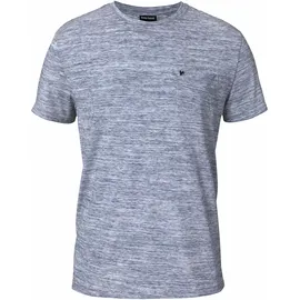Bruno Banani T-Shirt BRUNO BANANI, Herren, Gr. 3XL (64/66), blau (blau, meliert), Single Jersey, Obermaterial: 60% Baumwolle, 40% Polyester, meliert, slim fit, Rundhals, Shirts T-Shirt, Kurzarm, Slim Fit, unifarben, Rundhalsausschnitt, Topseller