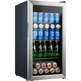 Kalamera Getränkekühlschrank, Bierkühlschrank mit Touch Control Panel, Kühlzone 3-18°C, Flaschenkühlschrank 86 Liter, blaue LED Beleuchtung, 41 dB, KRC-80BV