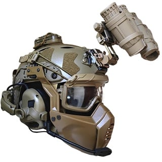 Taktischer Fast Airsoft Helm mit Noise Cancelling Headset Taktik Maske Signal Licht Metall L4G24 und NVG Modell Einstellbare Paintball CS Jagd Ausrüstung