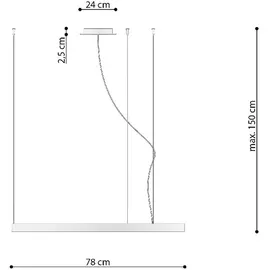 Sollux Lighting Ring Pendelleuchte Hängelampe Wohnzimmerleuchte schwarz LED Designleuchte L 78cm