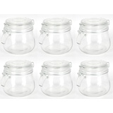 Buri 6er-Set Drahtbügelglas 0,5L Einmachgläser Einweckglas Vorratsglas Marmeladenglas