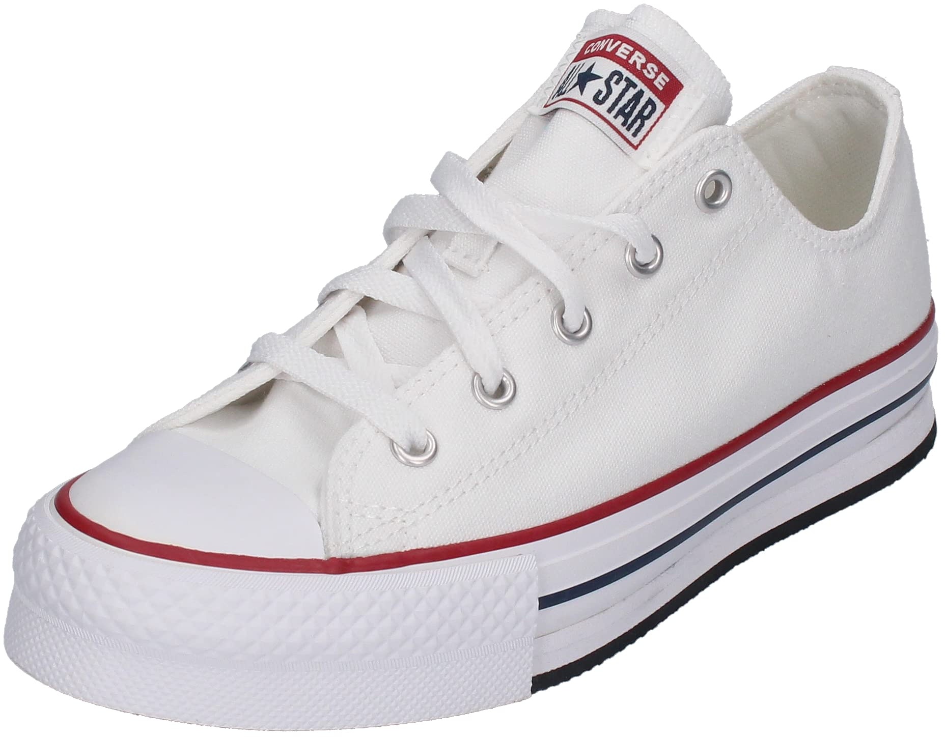 Converse Chuck Taylor All Star Eva Lift Canvas Platform Sneaker, White/Garnet/Navy, 28 EU - 28 EU