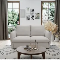 DOMO. collection Sofa Cloud Box, 2-Sitzer mit Schlaffunktion und Boxspringfederung, 2er Couch mit Bettauszug, Schlafsofa, Boxspringsofa 180 x 97 x 100 cm (BxTxH), silber