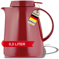 Helios Servitherm 0,3 l Rot 0,3L – 6h Heiß - Hält Getränke heiß & kalt – Einhandbedienung - Robustes Design für Kaffee & Tee